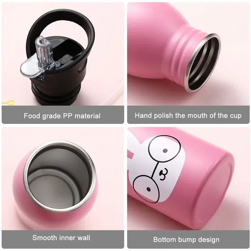 500ML Children's Stainless Steel Sports Water Bottles Portable Outdoor Cycling Camping Bicycle Bike Kettle