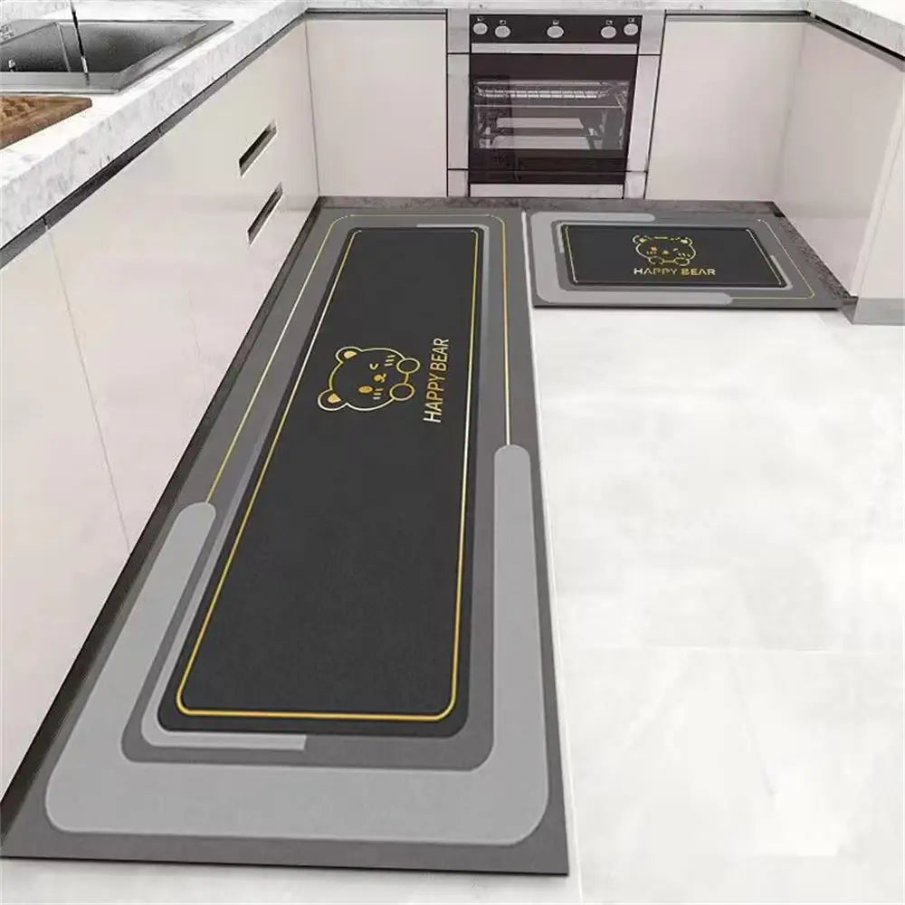 1PCS Kitchen Floor Mat Waterproof, Anti-skid, Anti-dirty Foot Mat Household Door Mat Crystal Velvet Long Carpet Door Mats 바닥 깔개