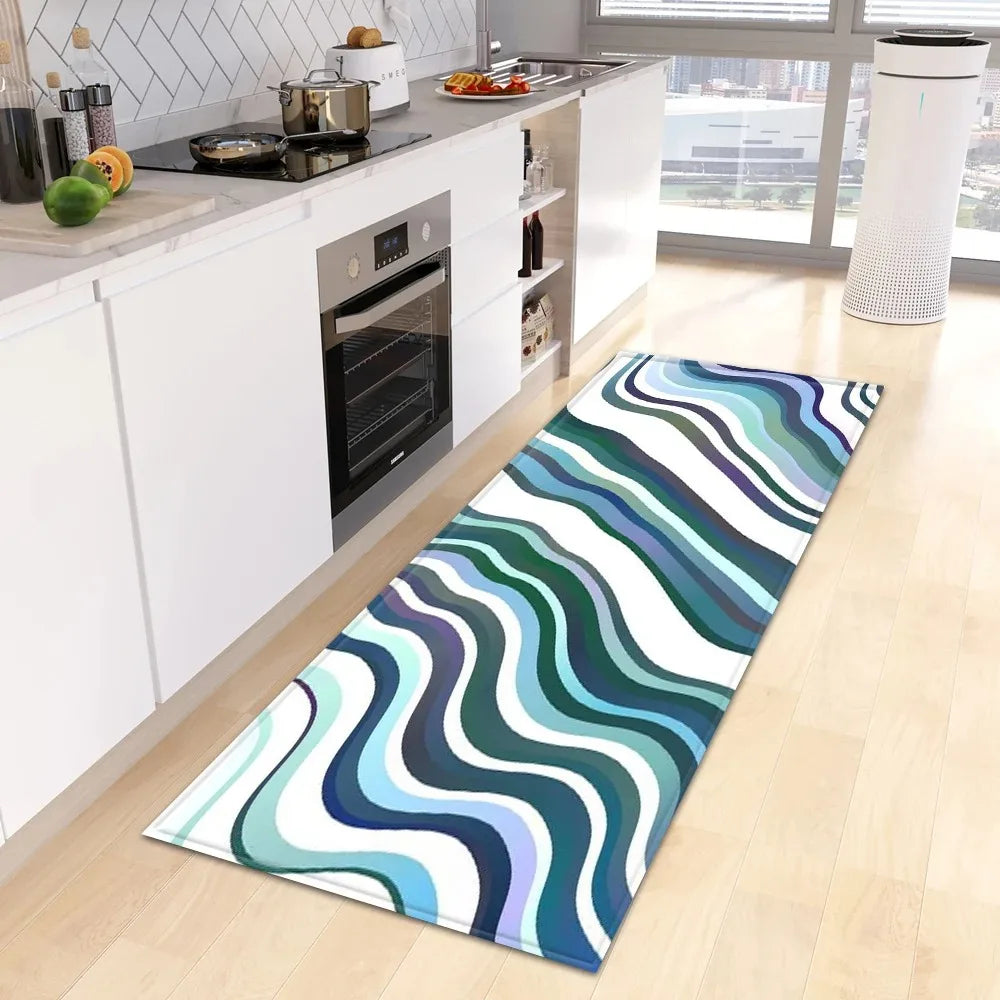 Tropical Plant Print Home Kitchen Floor Mat Door Front Decoration Floor Mat