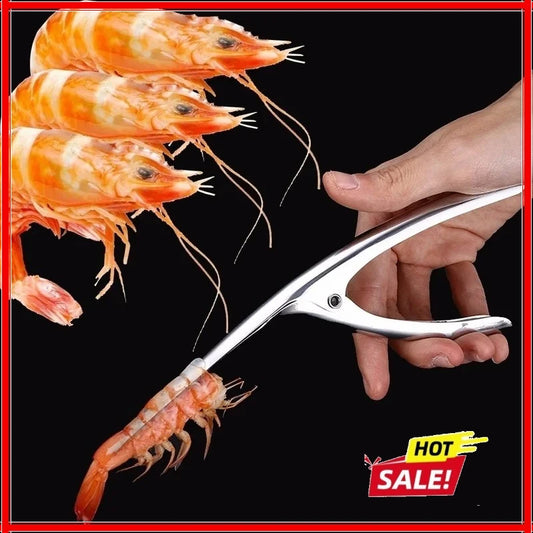 Stainless Steel Shrimp Peeler & Deveiner – Prawn Line Cutter & Lobster Cleaning Seafood Tool
