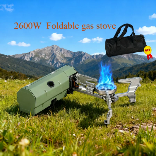 2600W Portable Folding Camping Gas Stove – Cassette Burner for Hiking, BBQ & Travel Cooking