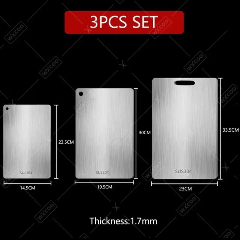 WXCOO Stainless Steel Cutting Board for Kitchen Chopping Board for Meat Kneading Dough Board for Fruit Vegetables Baby Food