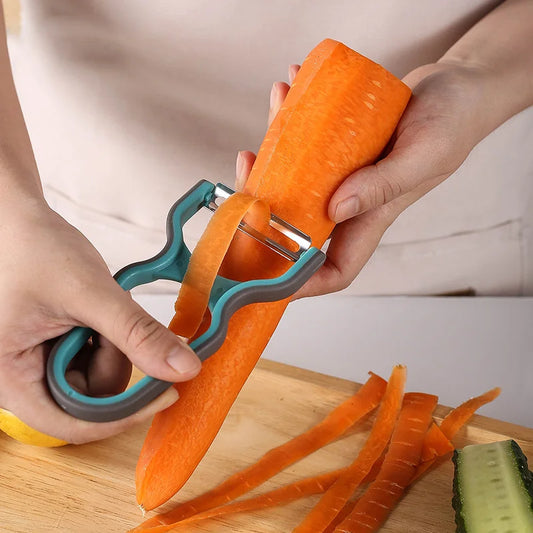 Stainless Steel Peeler - Swivel Blade Vegetable & Fruit Peeler for Kitchen, Ergonomic Non-Slip Handle (Potato, Apple, Carrot)
