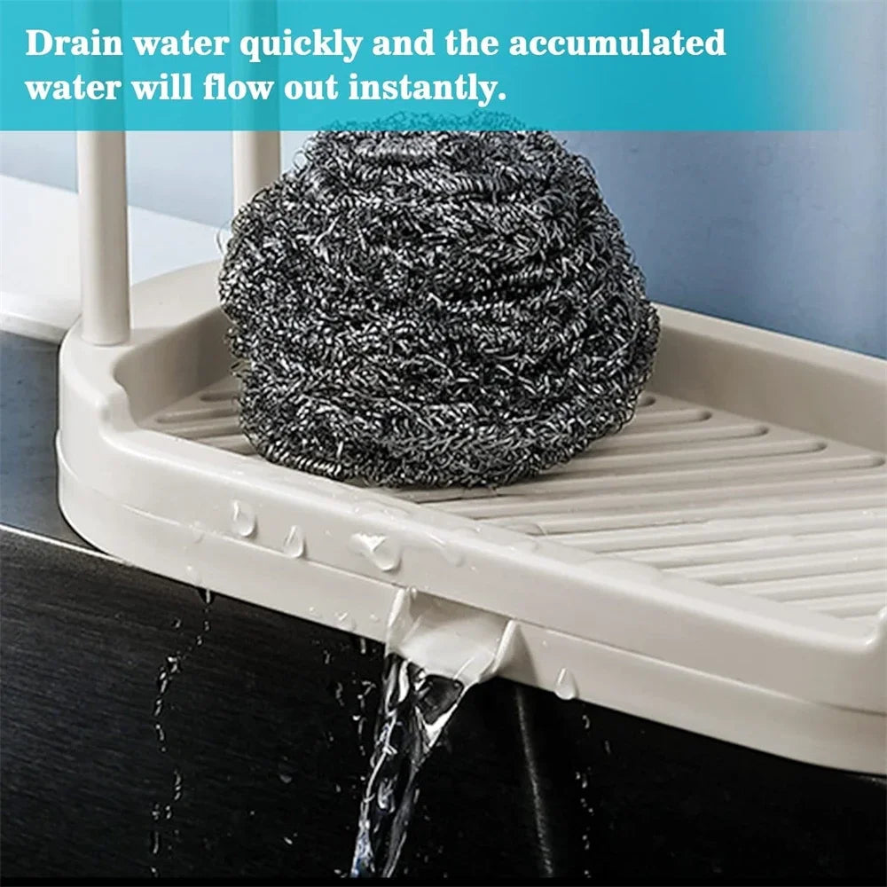 Kitchen Sink Drain Stand & Sponge Storage Basket - Kitchenley
