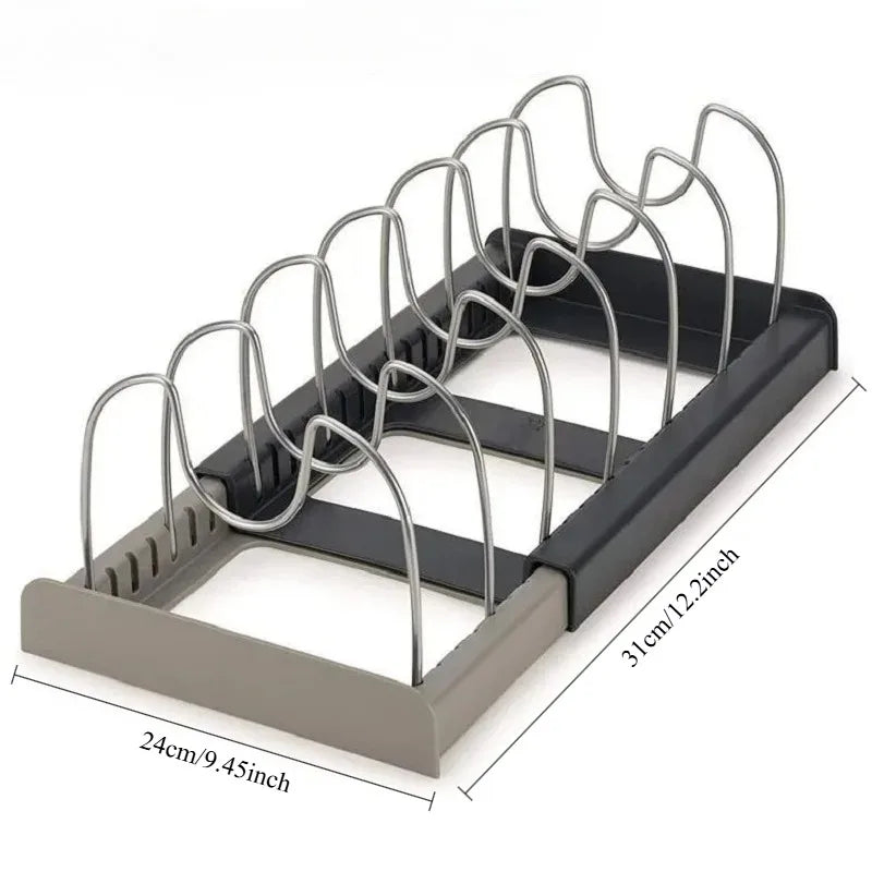 Expandable Stainless Steel Kitchen Cabinet Organizer – Adjustable Multi-Layer Storage Rack