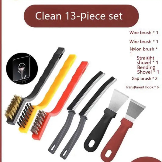 Kitchen Deep Cleaning Brush Set with Brass Bristles – Gas Stove Cleaner (5/8/13 Pcs)