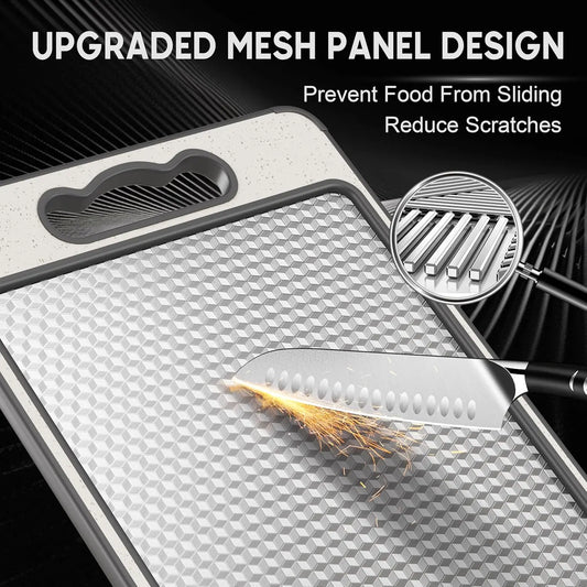 1pcs Stainless Steel Cutting Board Double Sided Chopping Board for Kitchen Scratch Resistant Anti-Slip Silicone Edges