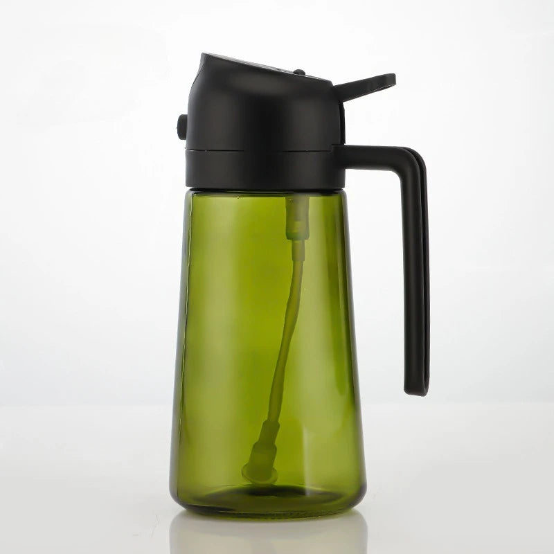 2in1 Black Glass Olive Oil Sprayer Lightproof Oil Dispenser for Cooking Salad Barbecue Kitchen Tools Refillable Spray Bottle