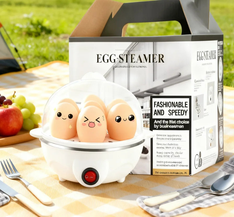 Mini Egg Cooker for 1 Person – Automatic Power-Off Steamed & Boiled Egg Maker