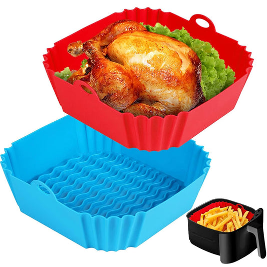 Reusable Air Fryer Silicone Liner – Non-Stick Baking Tray & Pizza Pan