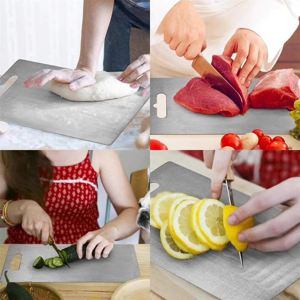 Board Kitchen Titanium Cutting Boards For Stainless 304 Steel Thickened Double-Sided Food Grade Portable Fruit Meat Chopping