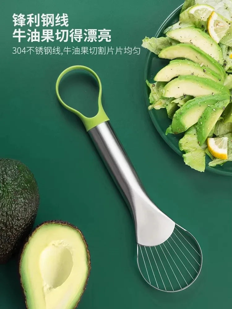 Stainless Steel Avocado Knife & Fruit Cutter – Multi-Use Kitchen Gadget for Avocado & Dragon Fruit
