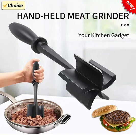 Handheld Meat Chopper & Kitchen Meat Grinder – Manual Ground Beef & Vegetable Masher