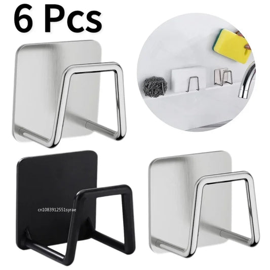 Self-Adhesive Stainless Steel Sink Sponge Holder & Drain Drying Rack