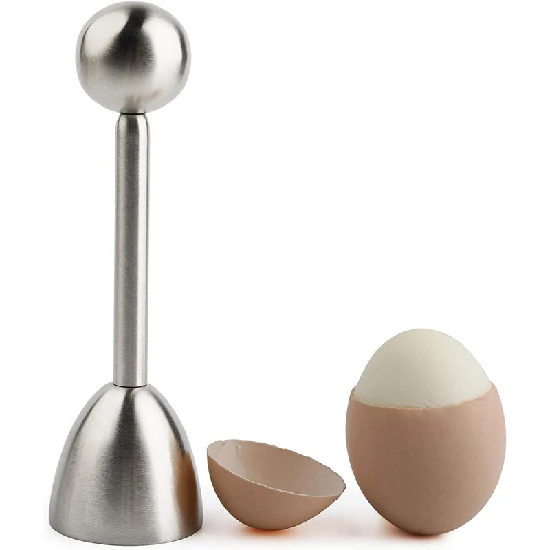 Stainless Steel Egg Shell Opener & Egg Cup Holders – Egg Topper & Serving Set