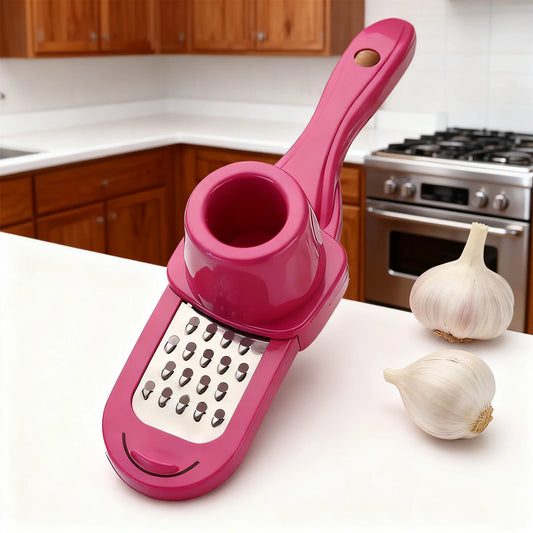 Multifunctional Manual Garlic Crusher, Grater & Peeler – Ginger & Garlic Kitchen Tool