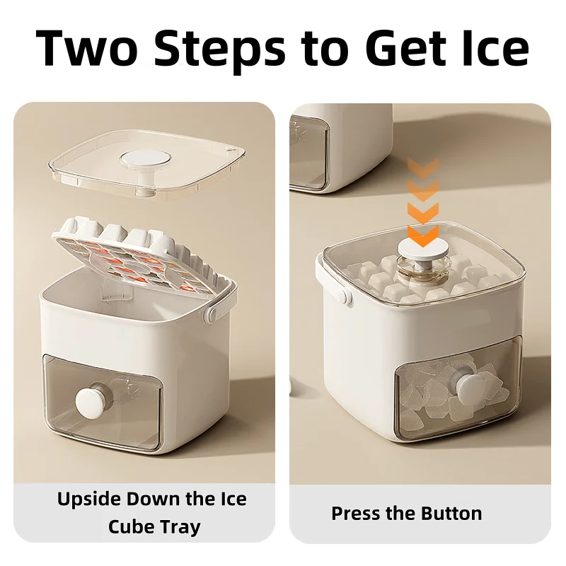 48-Compartment Double-Layer Ice Cube Tray – Large Capacity Food-Grade Freezer Storage