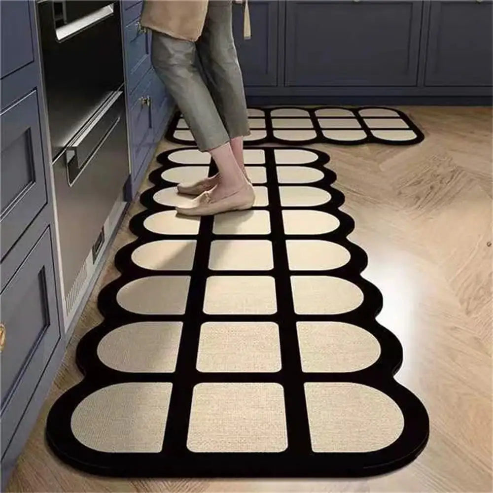 1PCS Kitchen Floor Mat Waterproof, Anti-skid, Anti-dirty Foot Mat Household Door Mat Crystal Velvet Long Carpet Door Mats 바닥 깔개