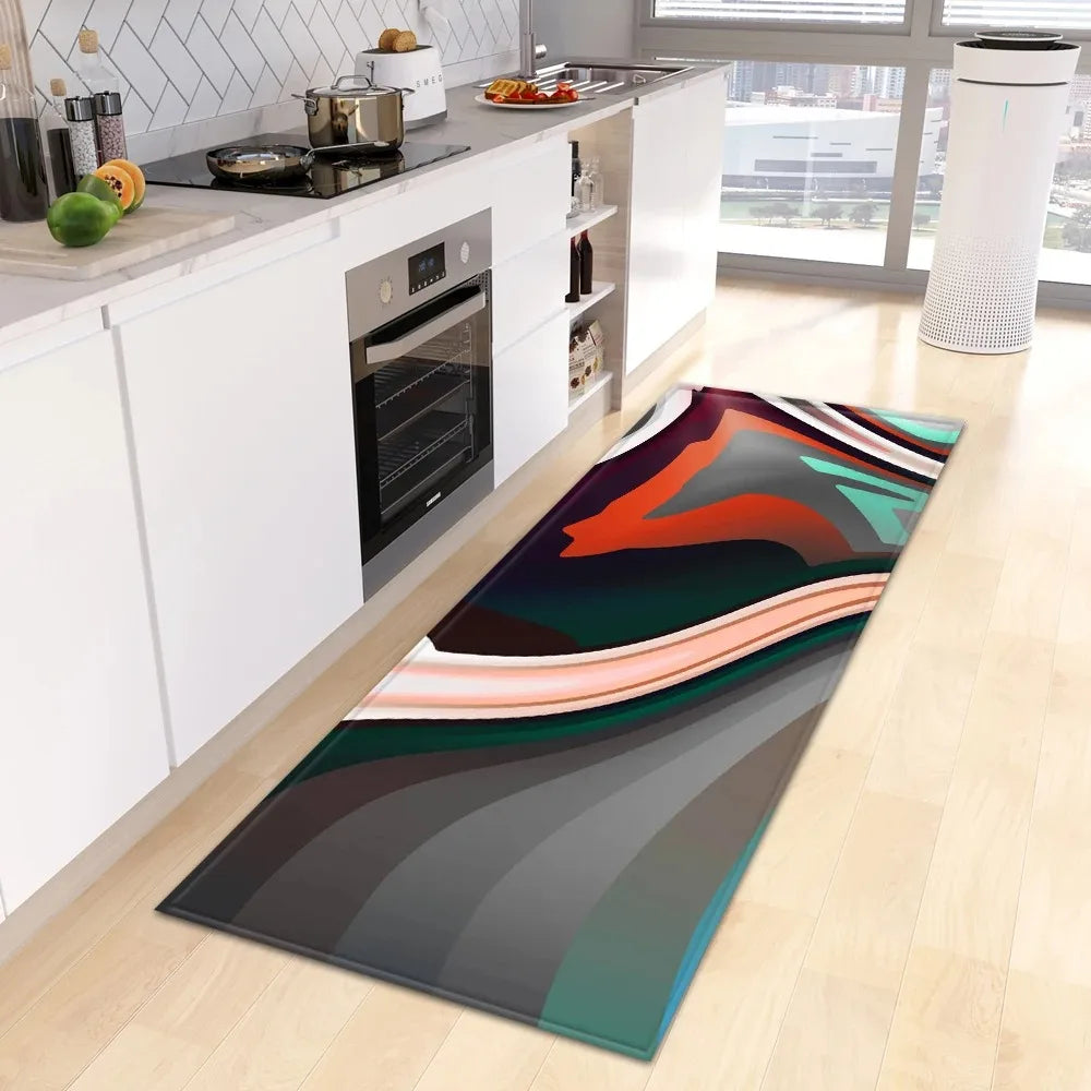 Tropical Plant Print Home Kitchen Floor Mat Door Front Decoration Floor Mat