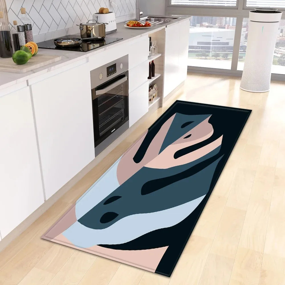 Tropical Plant Print Home Kitchen Floor Mat Door Front Decoration Floor Mat