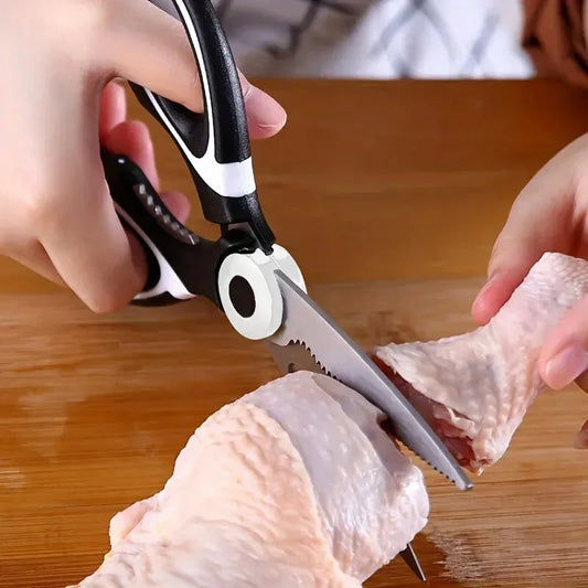 Multifunctional Stainless Steel Kitchen Scissors – Heavy-Duty Meat, Bone & Fish Shears
