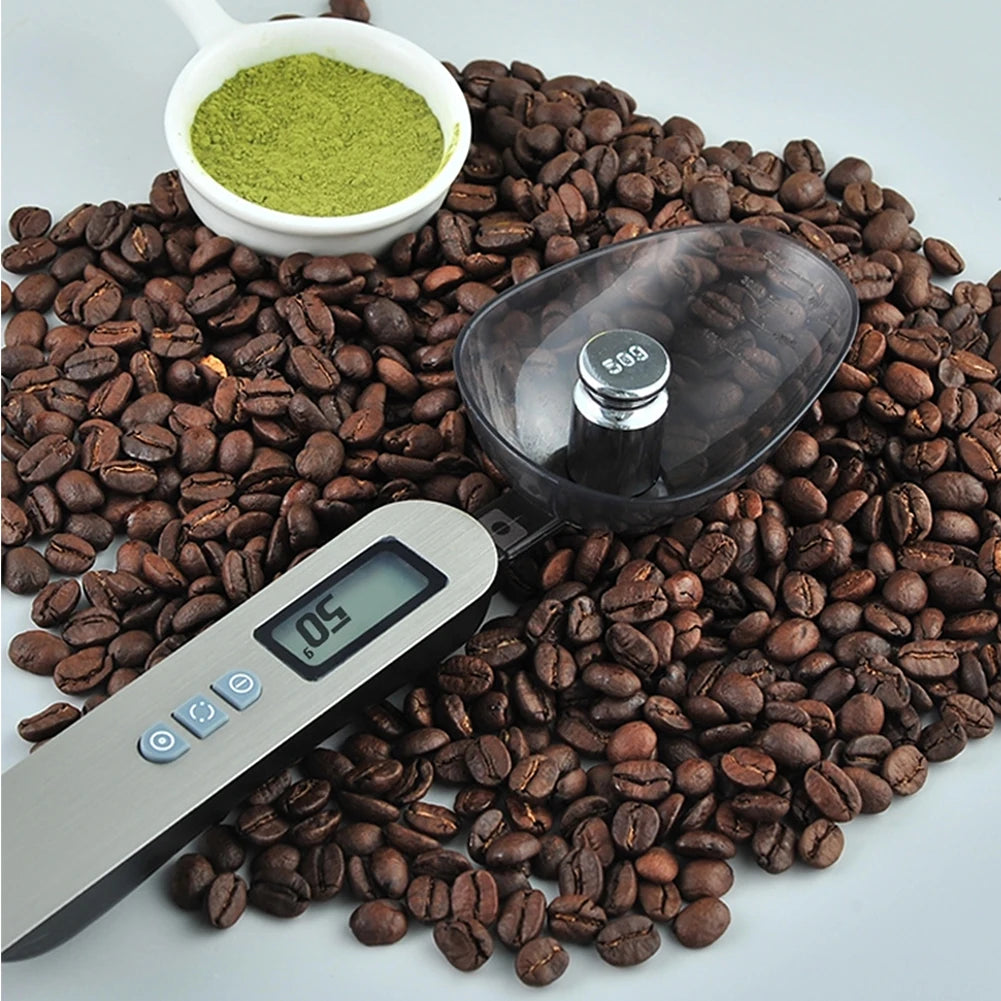 25cm LCD Digital Kitchen Scale with Two Spoon Head Measuring Food Flour Digital Spoon for Milk Coffee Kitchen Tools 500g/0.3g