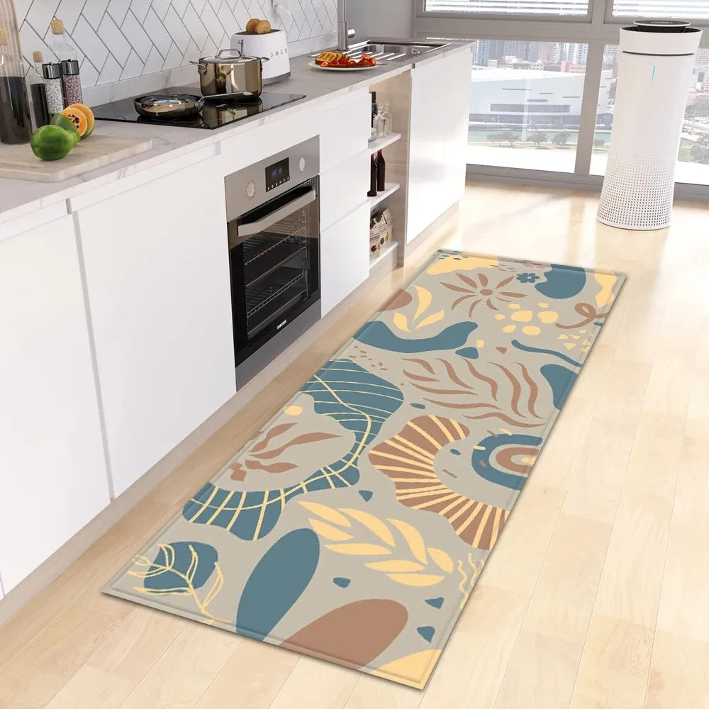 Tropical Plant Print Home Kitchen Floor Mat Door Front Decoration Floor Mat