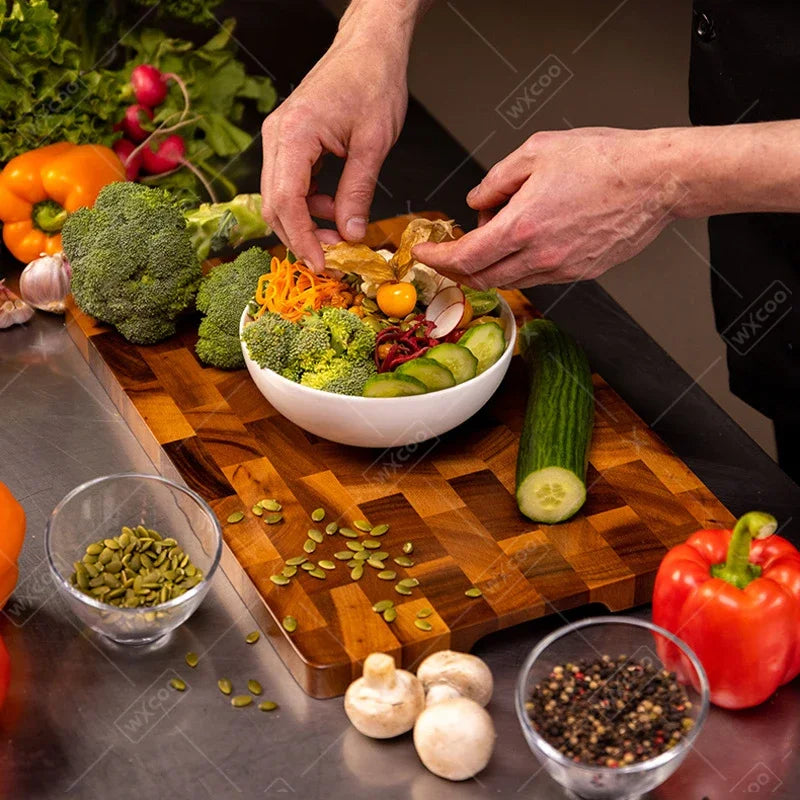 Double-Sided Wooden Cutting Board – Kitchen Chopping Block
