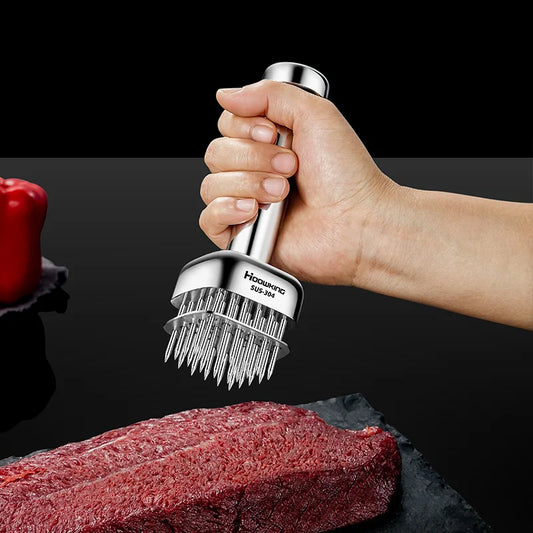304 Stainless Steel Meat Tenderizer Needle Hammer – Steak & Pork Chop Piercer
