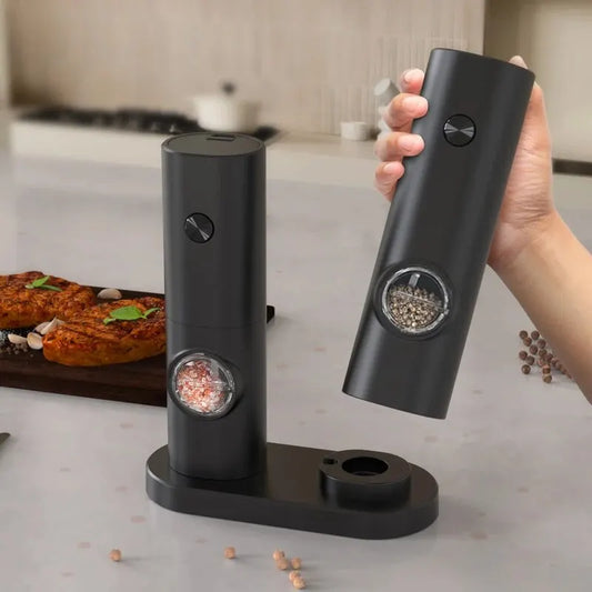 Electric Automatic Salt & Pepper Grinder with LED Light – Adjustable Coarseness Mill