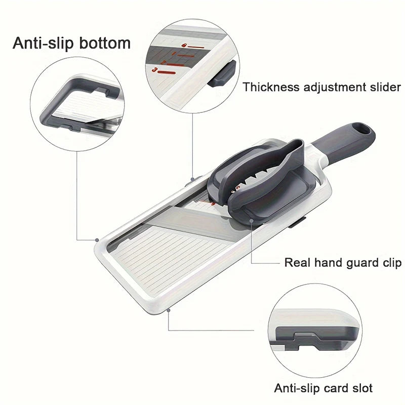 Kitchenley Handheld Vegetable Slicer – Adjustable Stainless Steel Blade for Potato & Lemon