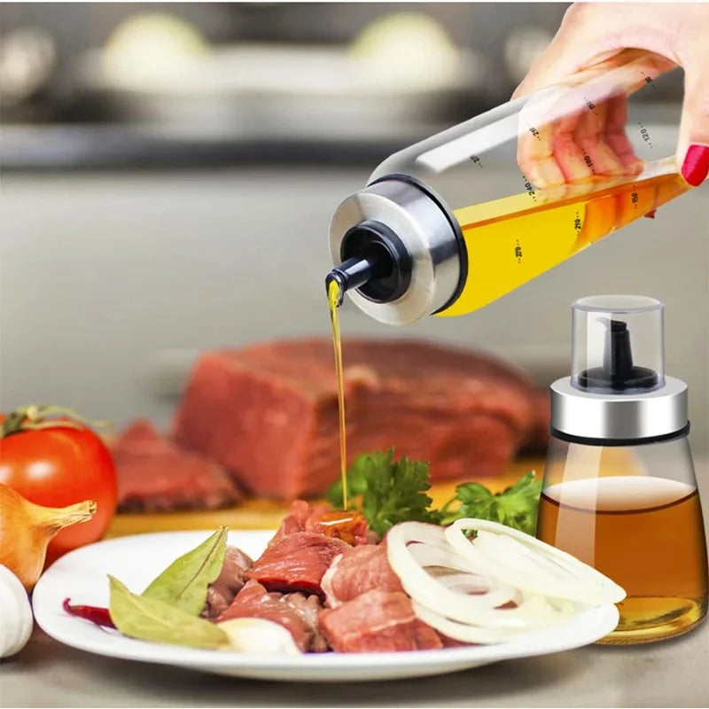 180/300/500ml Cooking Seasoning Oil Bottle Sauce Bottle Glass Storage Bottles for Oil and Vinegar Oil Dispenser For Kitchen