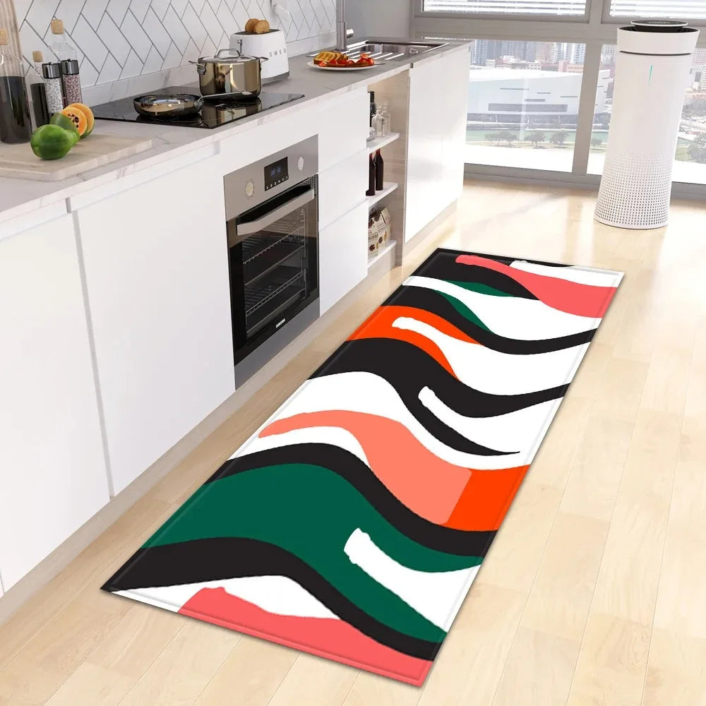 Tropical Plant Print Home Kitchen Floor Mat Door Front Decoration Floor Mat