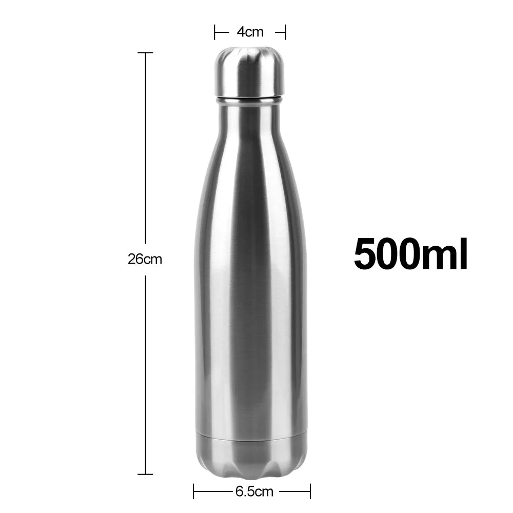 500ml Stainless Steel Water Bottle Cola Water Beer Thermos Double-Wall Insulated Vacuum Flask BPA Free Thermos for Sport Bottles
