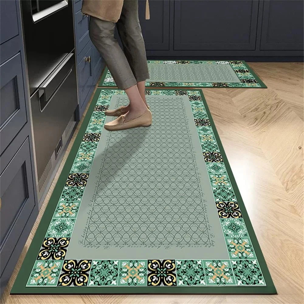 1PCS Kitchen Floor Mat Waterproof, Anti-skid, Anti-dirty Foot Mat Household Door Mat Crystal Velvet Long Carpet Door Mats 바닥 깔개