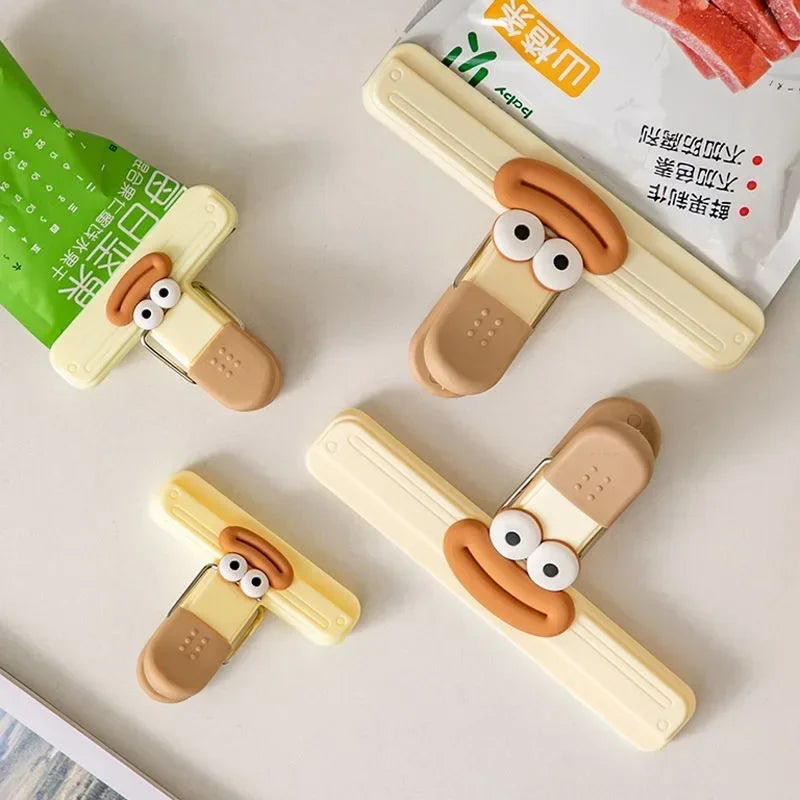 Creative Face Design Food Bag Sealing Clips – Fun Kitchen Snack Clips (3 Pcs)