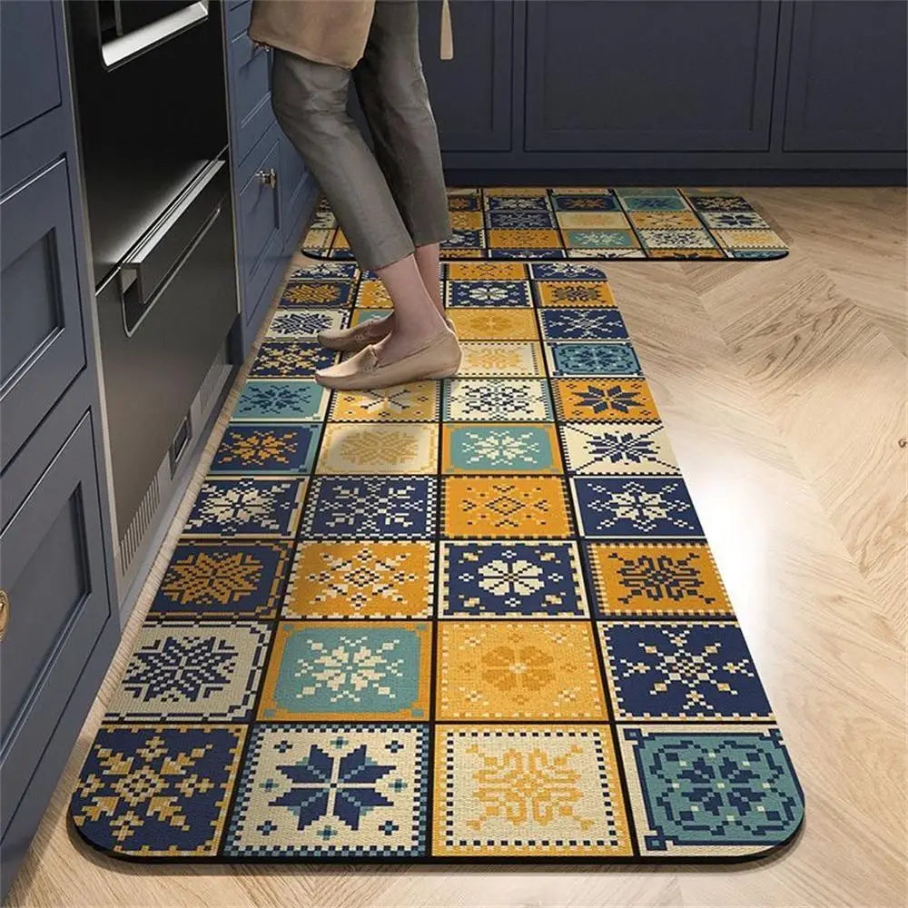 1PCS Kitchen Floor Mat Waterproof, Anti-skid, Anti-dirty Foot Mat Household Door Mat Crystal Velvet Long Carpet Door Mats 바닥 깔개