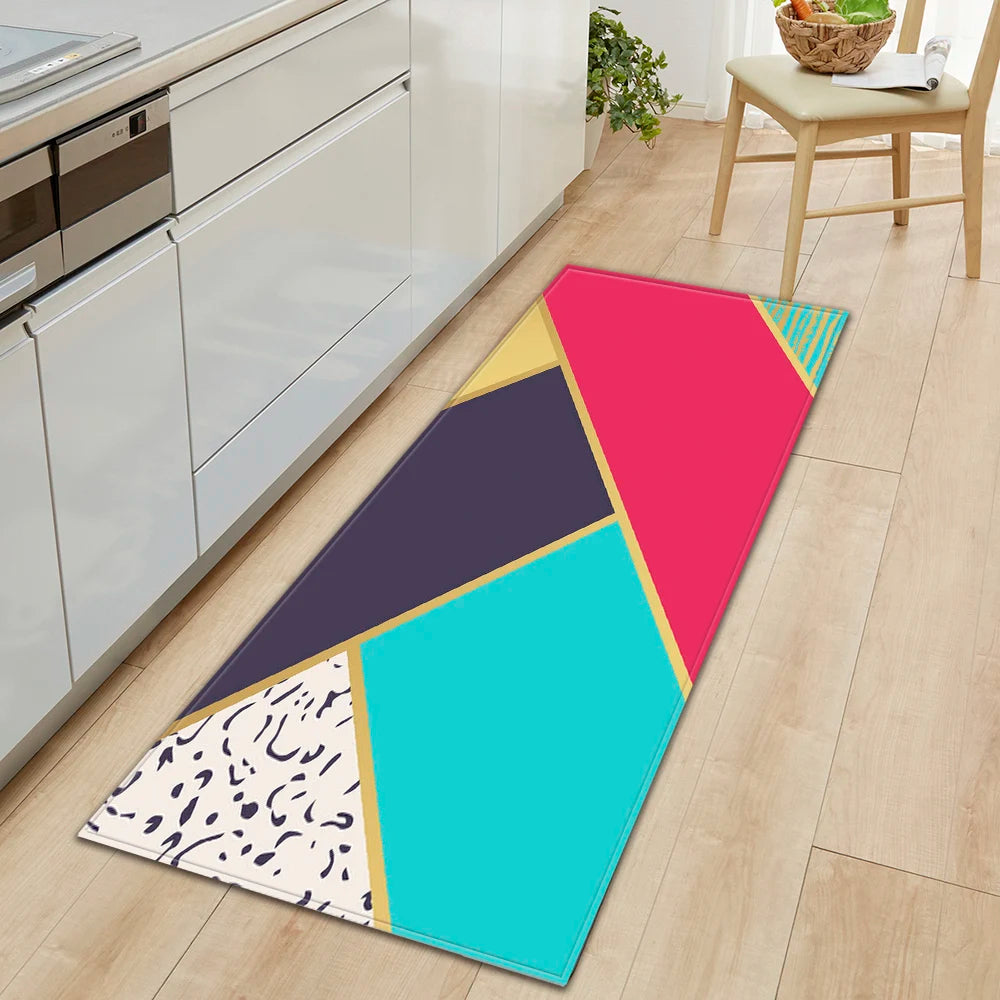 Plaid Kitchen Mat Home Living Room Balcony Bedroom Floor Decoration 3D Carpet House Hallway Entrance Door Bath Non-Slip Foot Rug