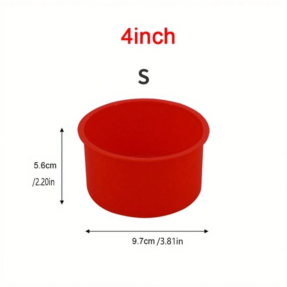 Non-Stick Silicone Round Cake Mold – Flexible Baking Pan in 4", 6" & 8" Sizes