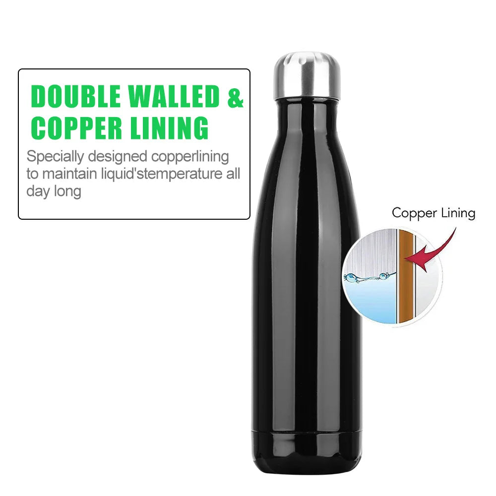 500ml Stainless Steel Water Bottle Cola Water Beer Thermos Double-Wall Insulated Vacuum Flask BPA Free Thermos for Sport Bottles