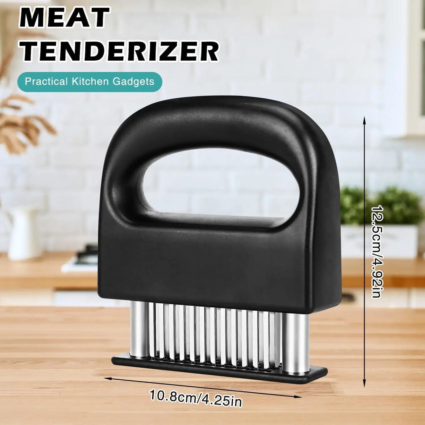 48-Blade Stainless Steel Needle Meat Tenderizer – Beef & Steak Mallet Pounder