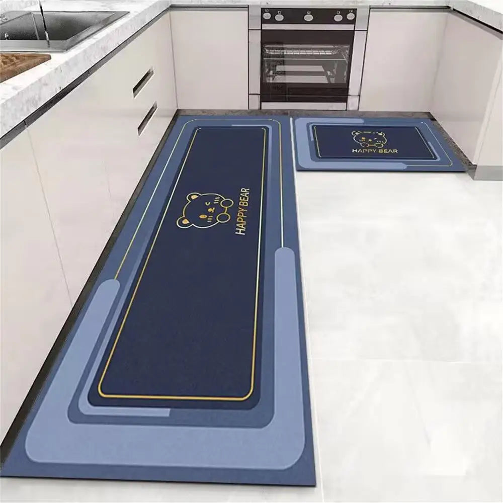 1PCS Kitchen Floor Mat Waterproof, Anti-skid, Anti-dirty Foot Mat Household Door Mat Crystal Velvet Long Carpet Door Mats 바닥 깔개