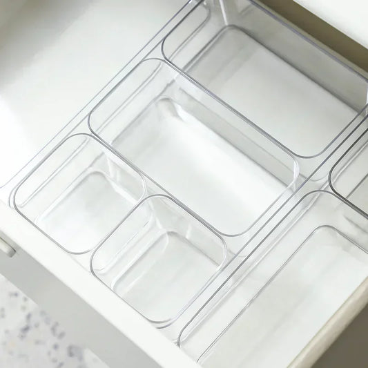 Transparent Plastic Desktop Storage Organizer Box – Drawer, Jewelry & Makeup Organizer