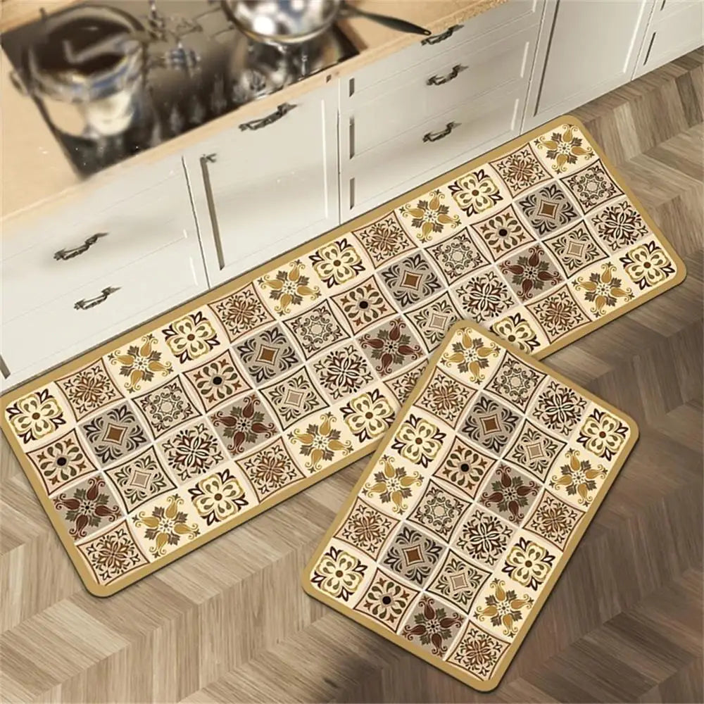 1PCS Kitchen Floor Mat Waterproof, Anti-skid, Anti-dirty Foot Mat Household Door Mat Crystal Velvet Long Carpet Door Mats 바닥 깔개