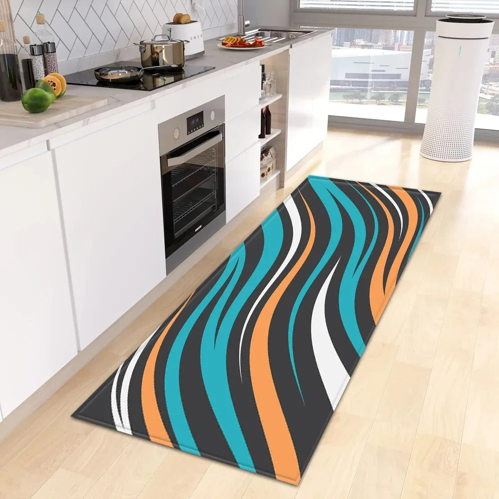 Tropical Plant Print Home Kitchen Floor Mat Door Front Decoration Floor Mat