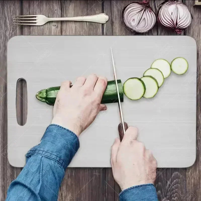 WXCOO Stainless Steel Cutting Board for Kitchen Chopping Board for Meat Kneading Dough Board for Fruit Vegetables Baby Food