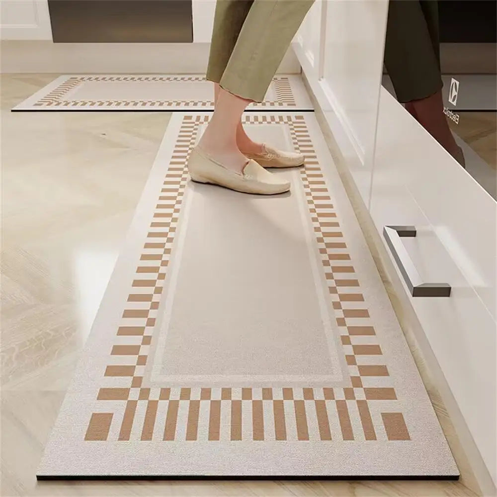 1PCS Kitchen Floor Mat Waterproof, Anti-skid, Anti-dirty Foot Mat Household Door Mat Crystal Velvet Long Carpet Door Mats 바닥 깔개