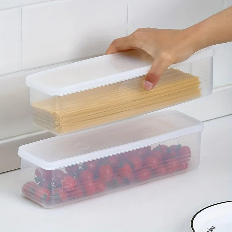 Long Rectangular Food Storage Containers – Set of 4 Airtight Kitchen Organizer Boxes