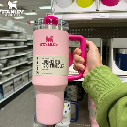 Stanley Quencher H2.0 Tumbler with Handle and Straw 40 oz | Flowstate 3-Position Lid | Cup Holder Compatible for Travel |
