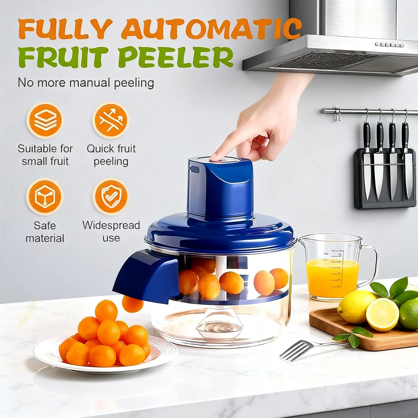 Upgrade 2-in-1 Electric Garlic & Fruit Peeler - Effortless Peeling in 20 Seconds,Easy to Clean, Remover Tool for Kitchen